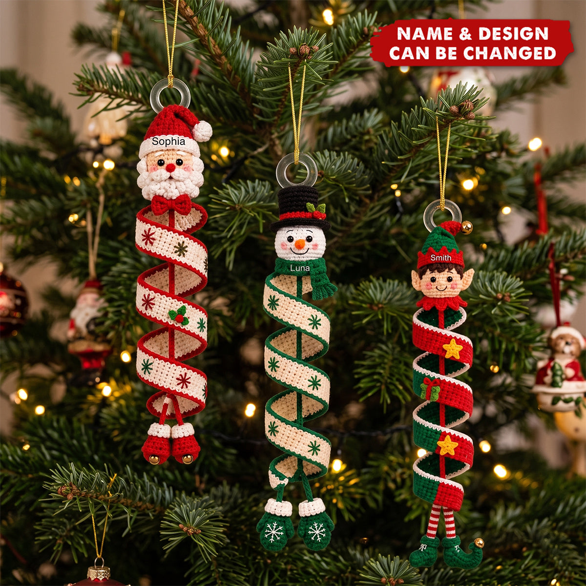 Custom Snowman, Santa Spiral Acrylic Ornament - Personalized Christmas Birthday Gifts For Family,Friend - Personalized Ornament