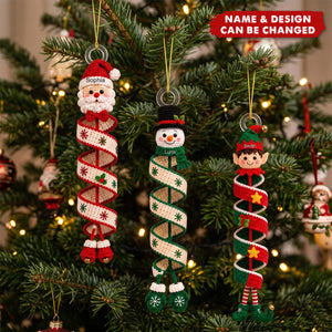 Custom Snowman, Santa Spiral Acrylic Ornament - Personalized Christmas Birthday Gifts For Family,Friend - Personalized Ornament