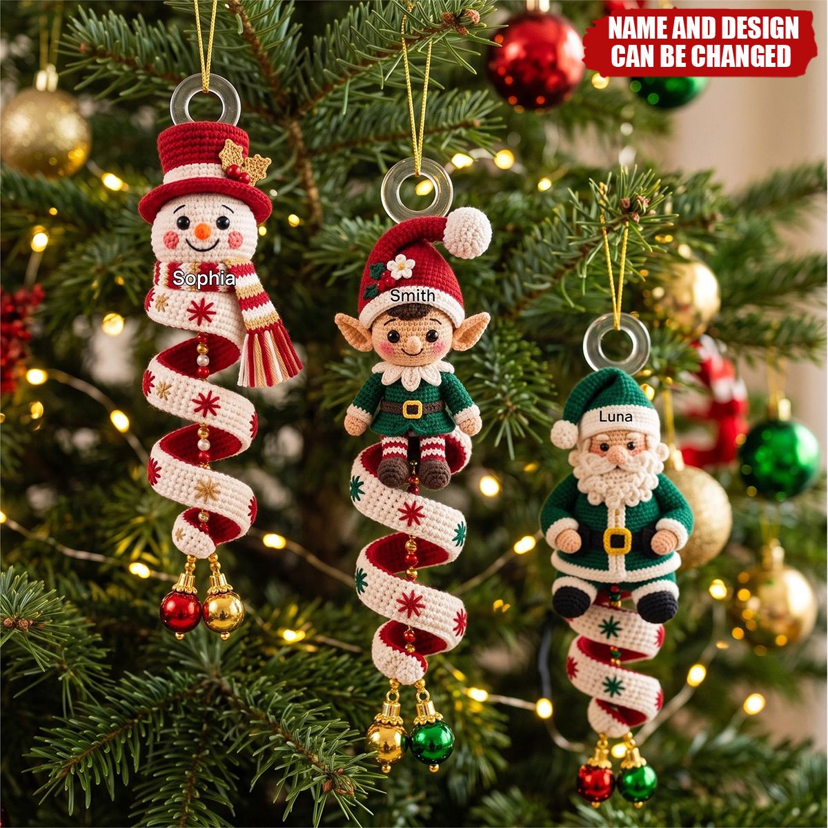 Custom Gnome Reindeer Candy Cane Wind Spinner Acrylic Ornament - Personalized Christmas Birthday Gifts For Family,Friend