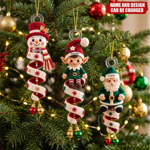 Custom Gnome Reindeer Candy Cane Wind Spinner Acrylic Ornament - Personalized Christmas Birthday Gifts For Family,Friend