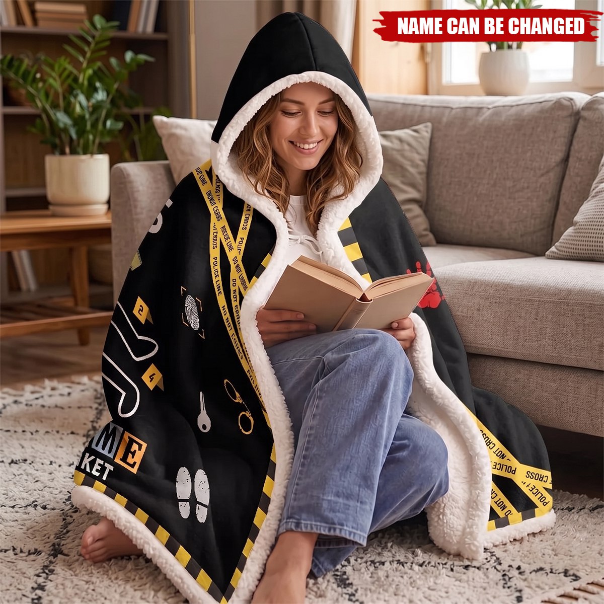This Is My True Crime Watching Blanket - Personalized Wearable Hooded Blanket