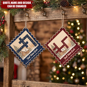 Best Team Ever Postage Stamp - Personalized Custom Postage Stamp Wooden Ornament