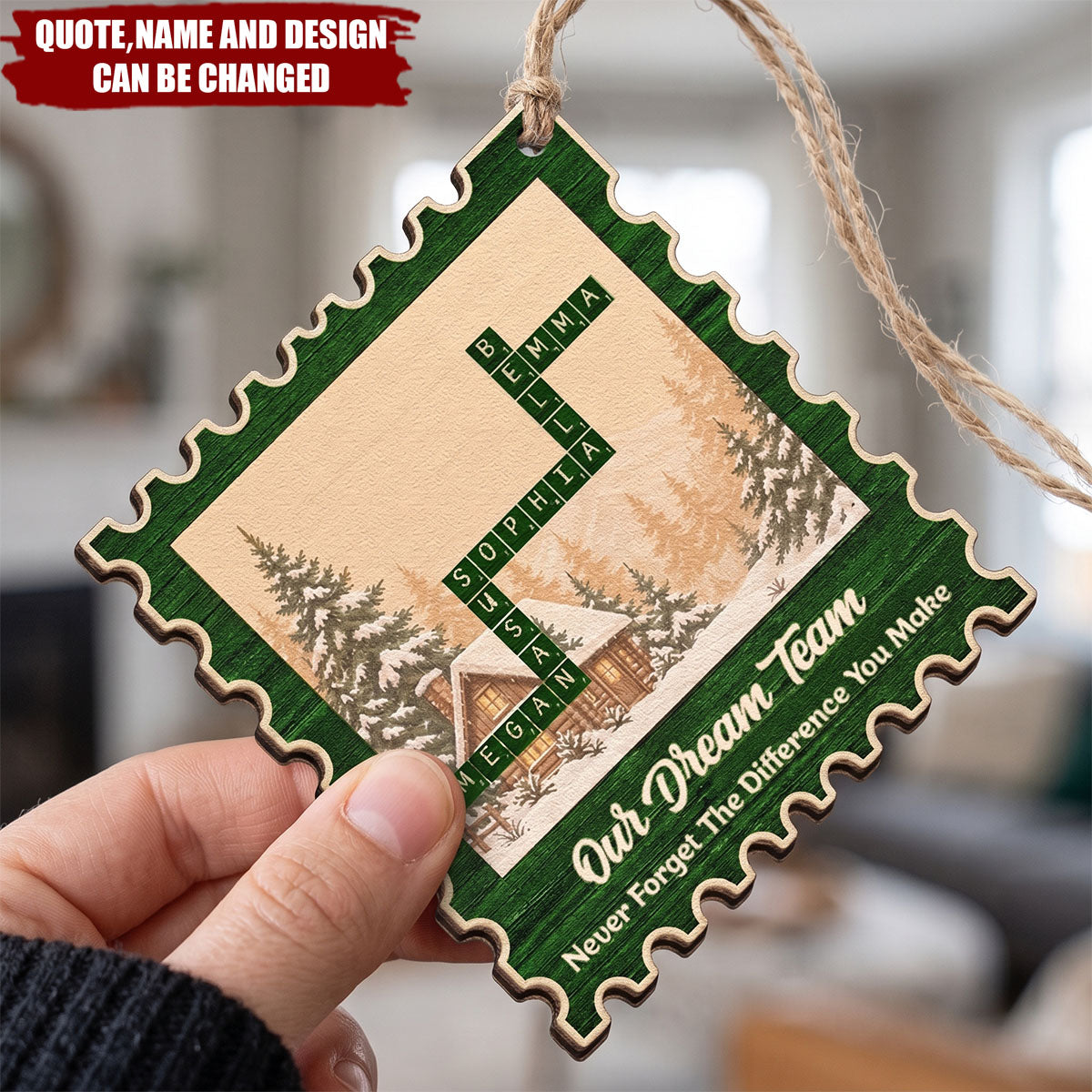 Best Team Ever Postage Stamp - Personalized Custom Postage Stamp Wooden Ornament