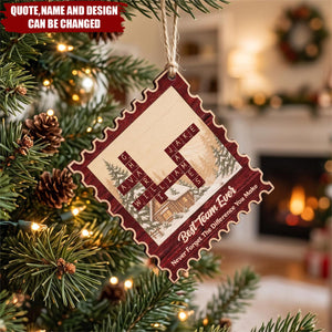 Best Team Ever Postage Stamp - Personalized Custom Postage Stamp Wooden Ornament