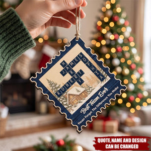 Best Team Ever Postage Stamp - Personalized Custom Postage Stamp Wooden Ornament