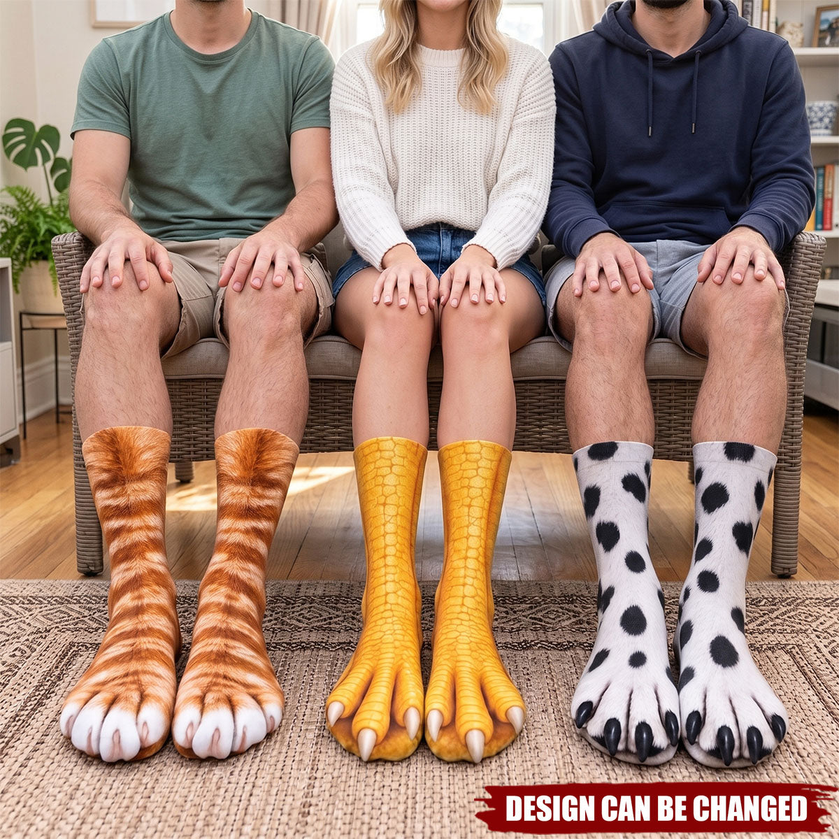 Custom Funny Animal Feet Gifts for Animal Lovers - Personalized Middle Tube Socks