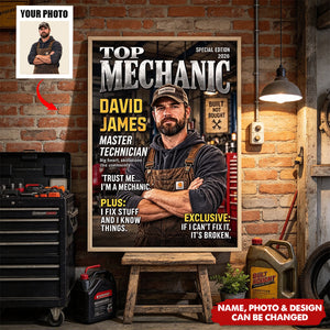 Custom Photo Top Mechanic Gifts - Personalized Poster