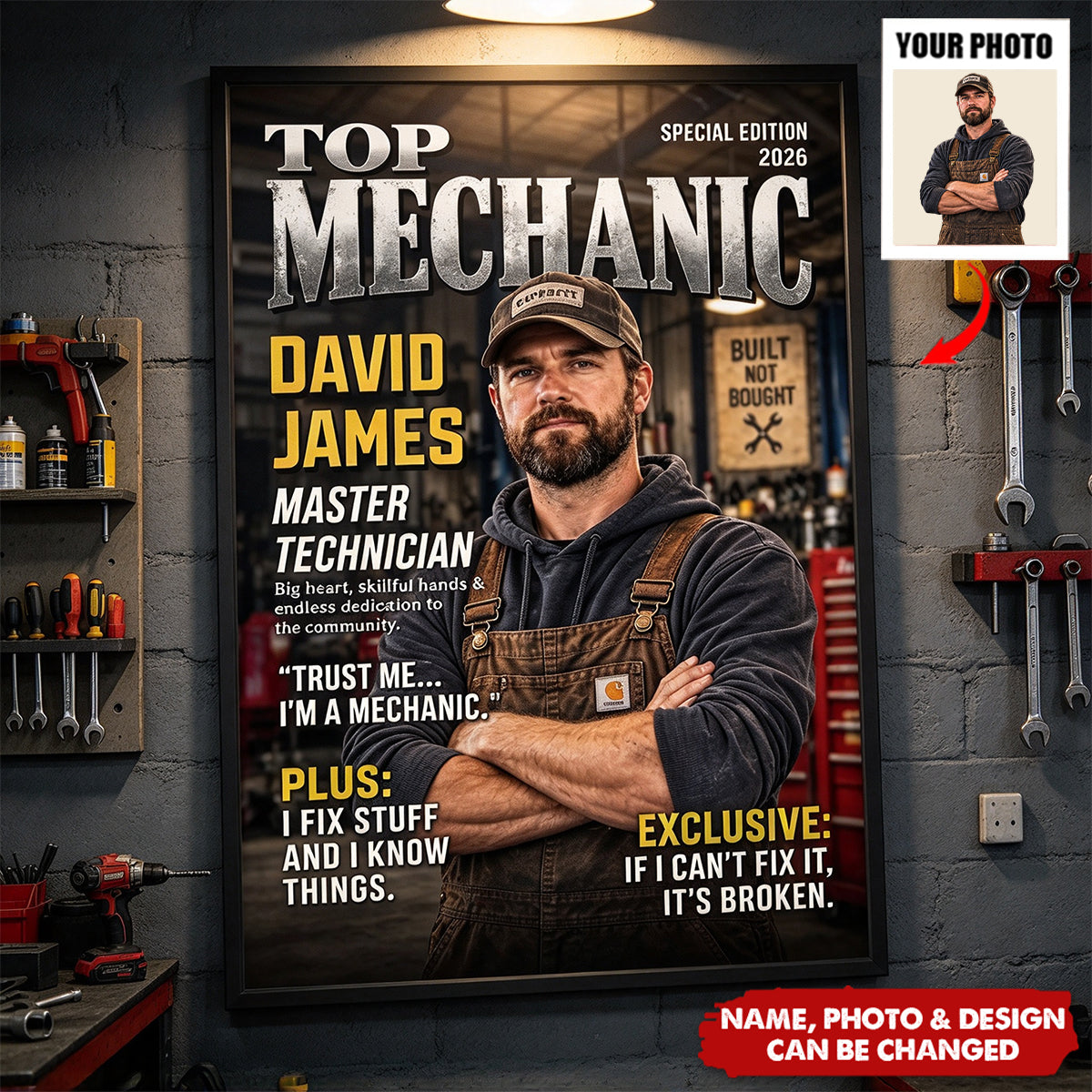 Custom Photo Top Mechanic Gifts - Personalized Poster