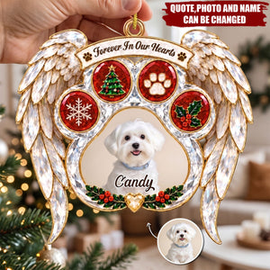 Custom Pet Photo Christmas Memorial Gifts For Dog And Cat Lovers - Personalized Acrylic Ornament