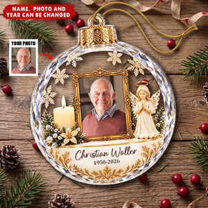 Custom Photo Memorial Christmas Decor - Personalized Acrylic Ornament