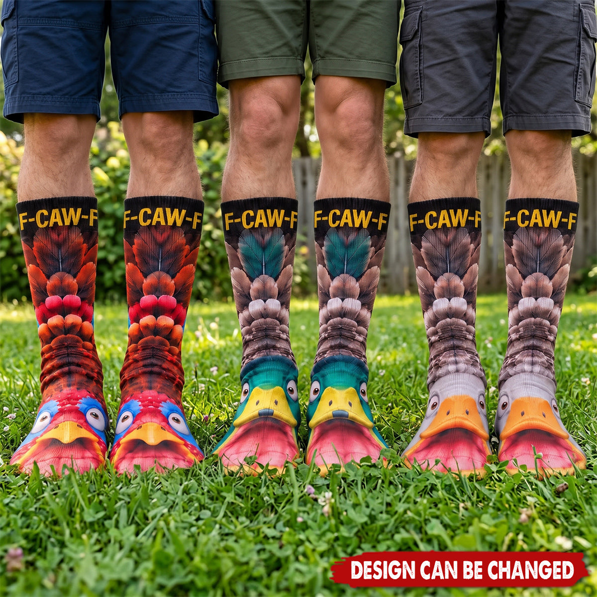 Funny Gag Gift For Yourself Friends Coworkers - Personalized Chicken Duck Bird F-Caw-F Socks