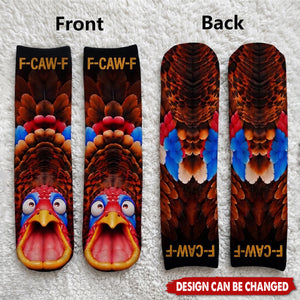 Funny Gag Gift For Yourself Friends Coworkers - Personalized Chicken Duck Bird F-Caw-F Socks