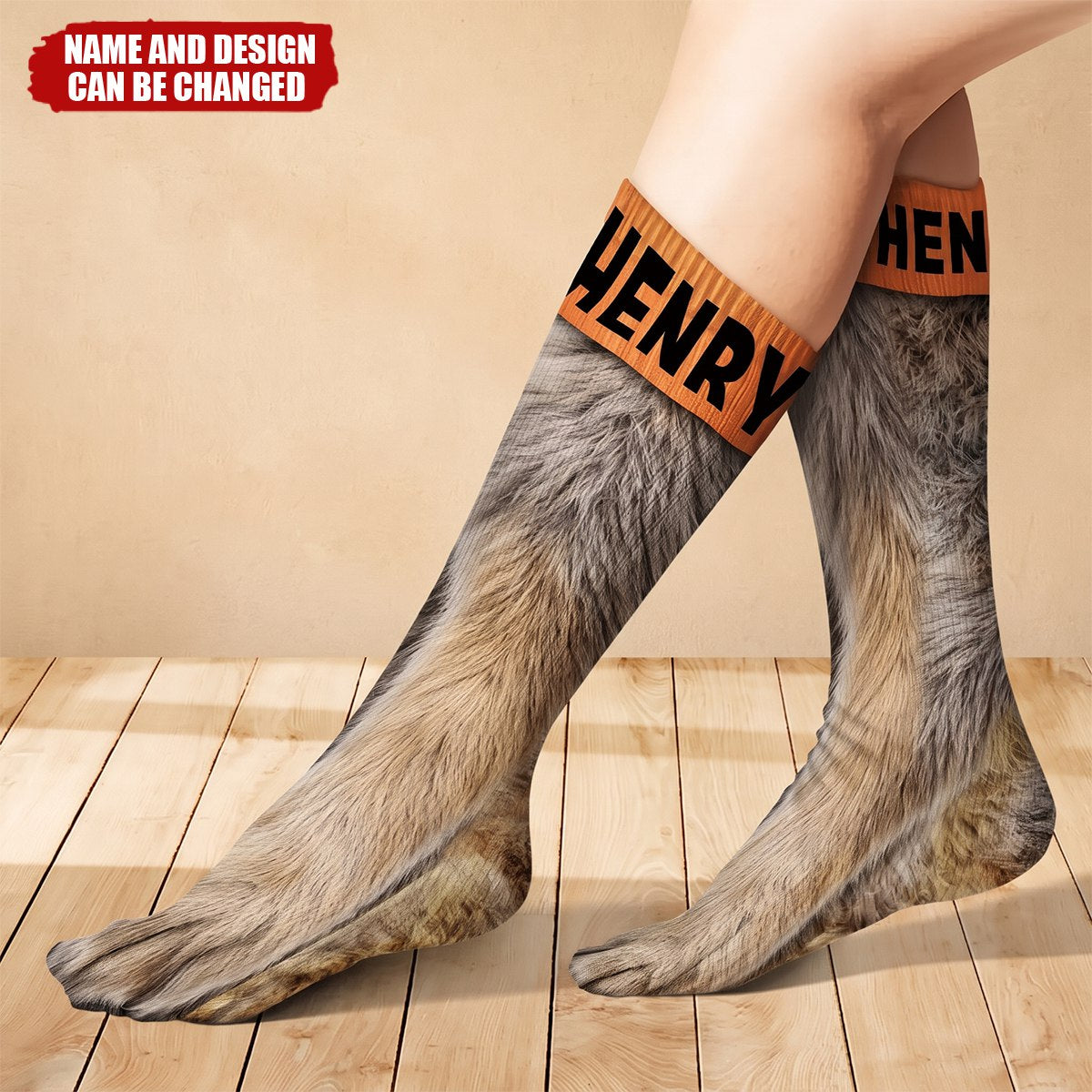 Funny Gag Gift For Hunters - Personalized Animal Paw Illusion Socks