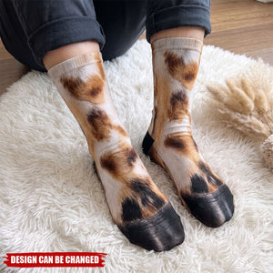 Gag Gift For Animal Lovers - Personalized Funny Chicken Duck Pig Feet Socks