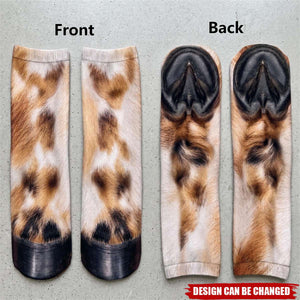 Gag Gift For Animal Lovers - Personalized Funny Chicken Duck Pig Feet Socks