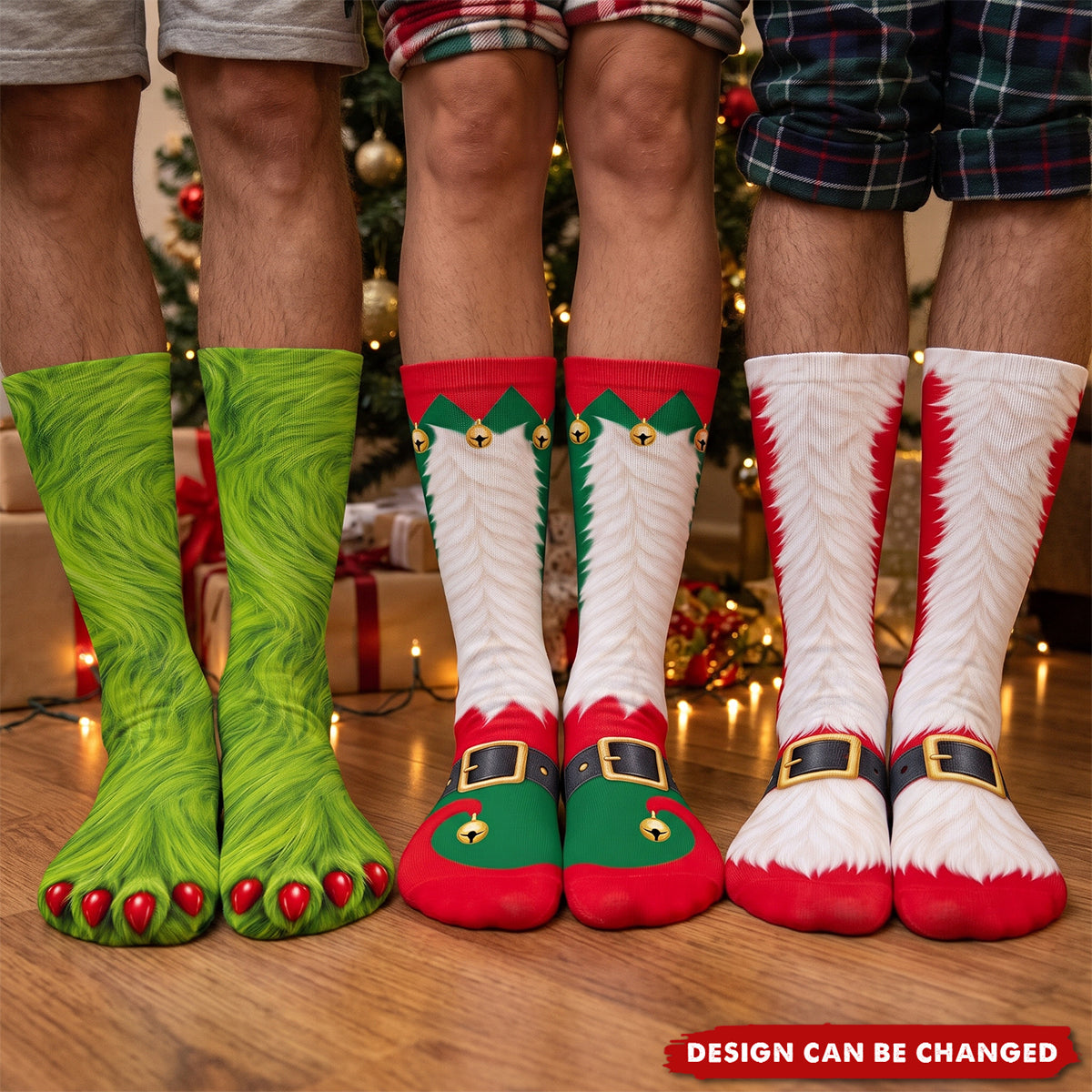 Funny Christmas Gag Gift For Friends Siblings Family - Personalized Christmas Character Feet Socks