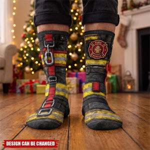 Funny Firefighter 3D Print Fireman Costume Novelty Gag Gifts - Personalized Socks