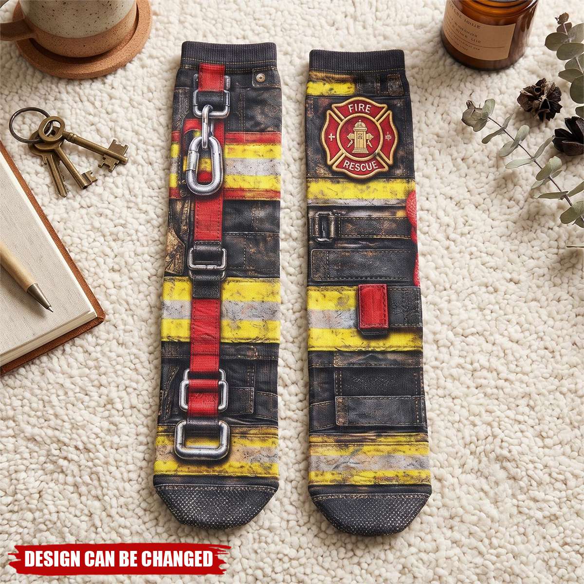 Funny Firefighter 3D Print Fireman Costume Novelty Gag Gifts - Personalized Socks