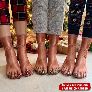 Funny Gag Gifts For Coworkers, Family, Besties - Fancy Boujee Toes Nails - Personalized Socks