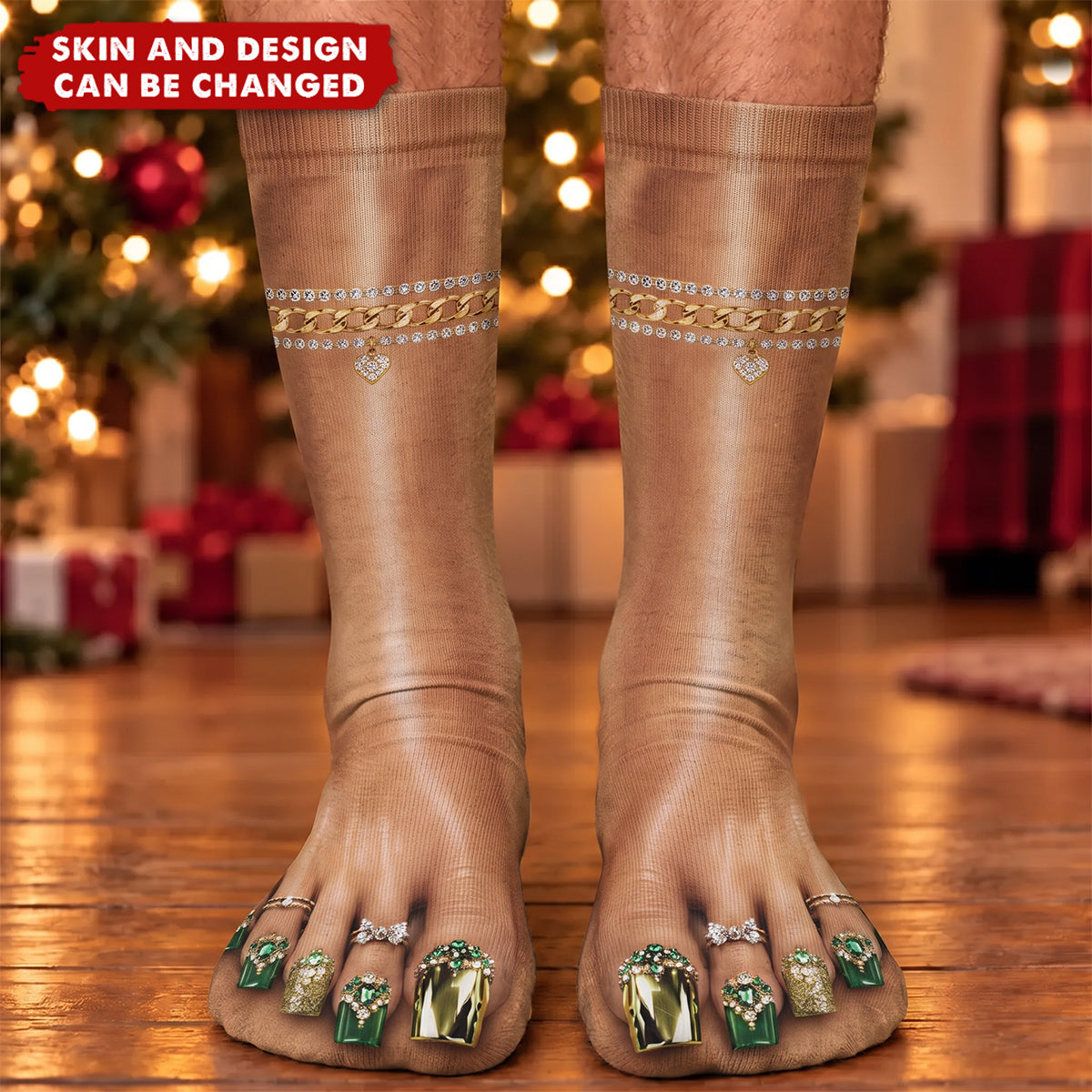 Funny Gag Gifts For Coworkers, Family, Besties - Fancy Boujee Toes Nails - Personalized Socks