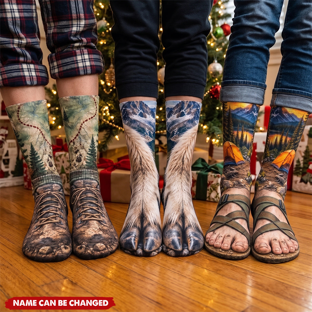 Funny Gag Gifts For Coworkers, Family, Dad - Hiking, Camping Lovers - Personalized Socks