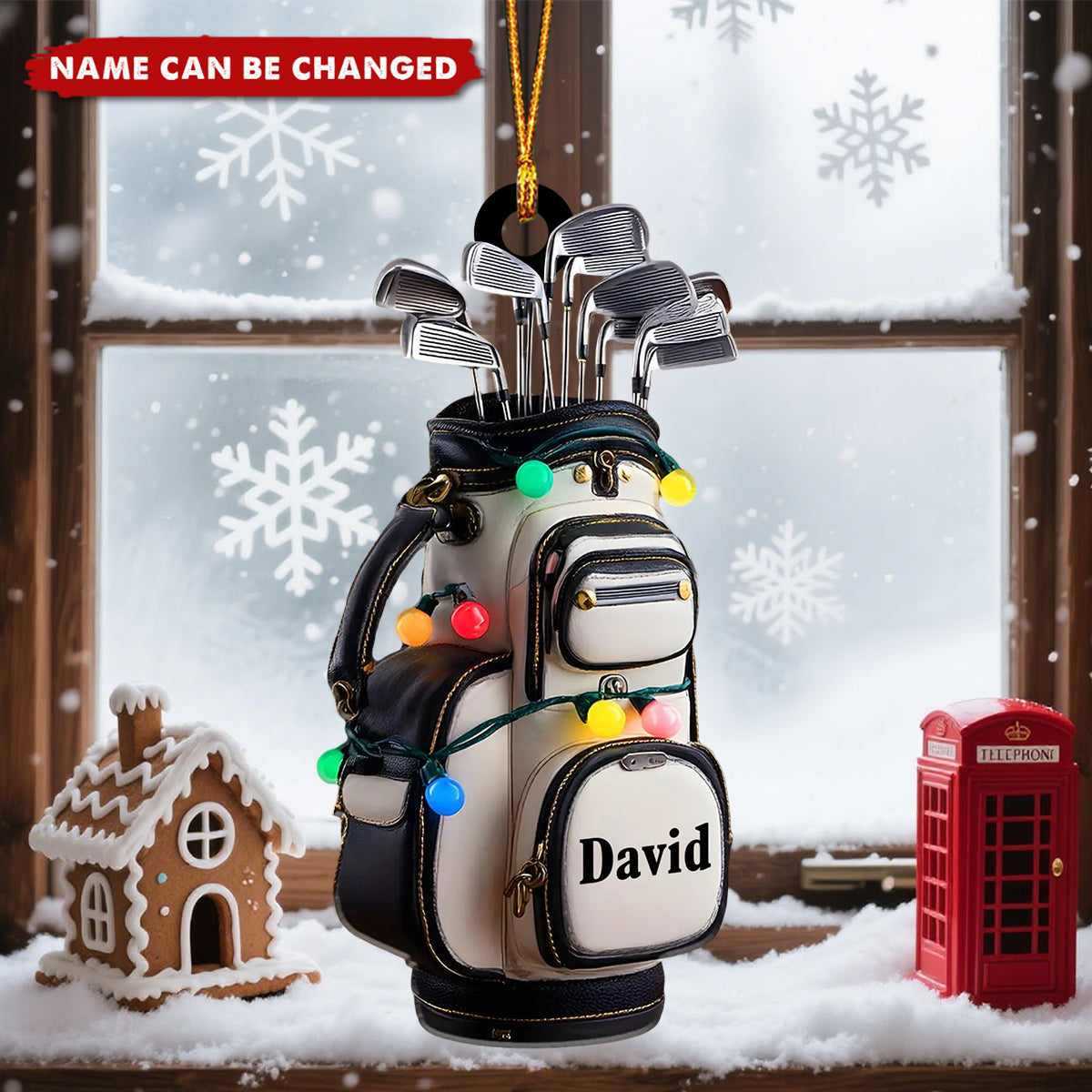 Golf Bag - Personalized Christmas Acrylic Ornament