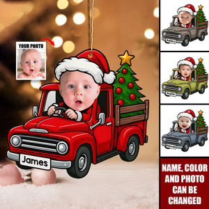 Little Santa driver - Personalized Christmas Acrylic Ornament