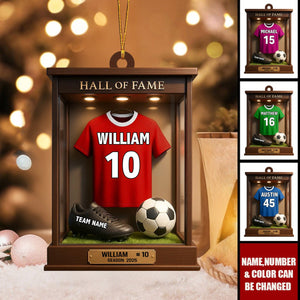 Soccer Jersey Hall of Fam - Personalized Christmas Acrylic Ornament