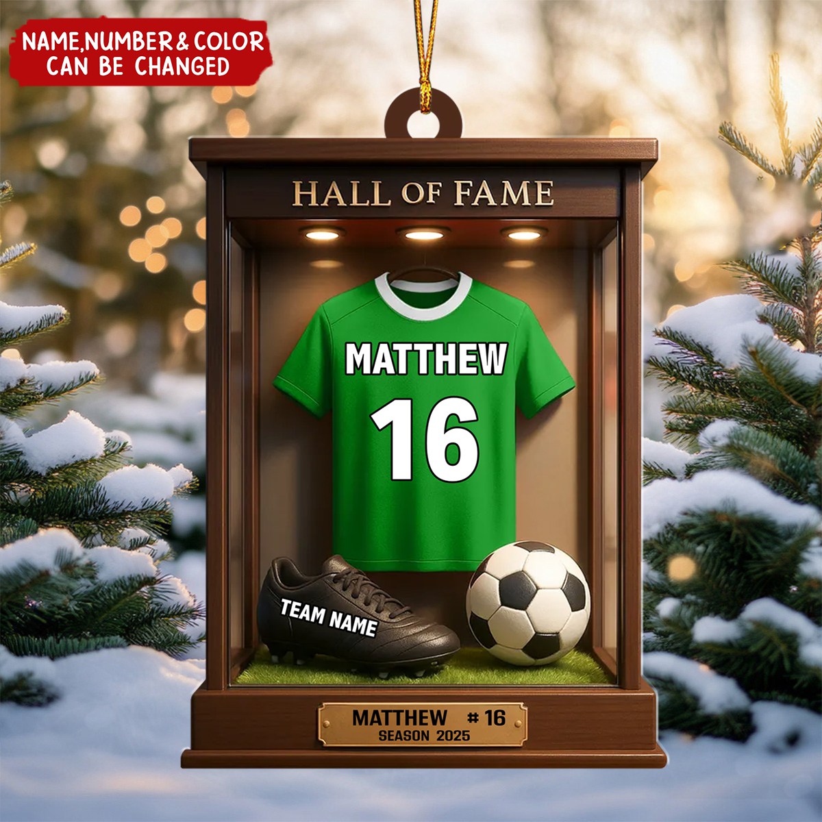 Soccer Jersey Hall of Fam - Personalized Christmas Acrylic Ornament