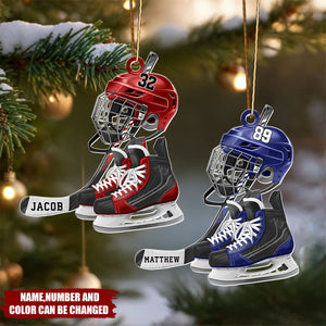Hockey - Personalized Christmas Acrylic Ornament