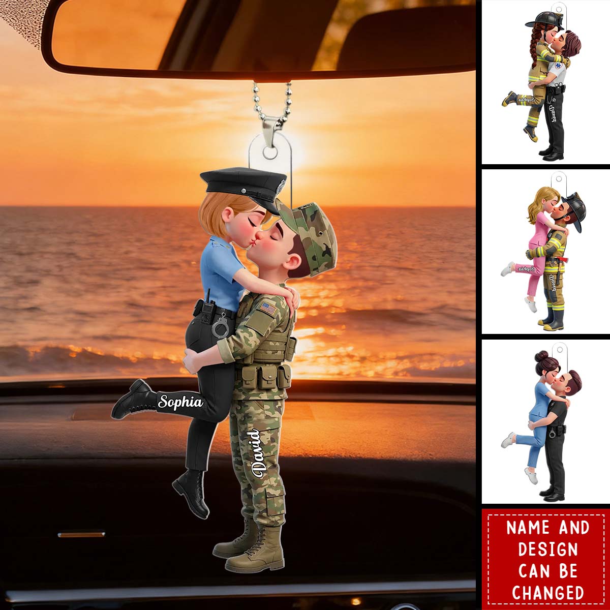 Hero Couple Forever Love - Personalized Car Hanger, Gift for Couple