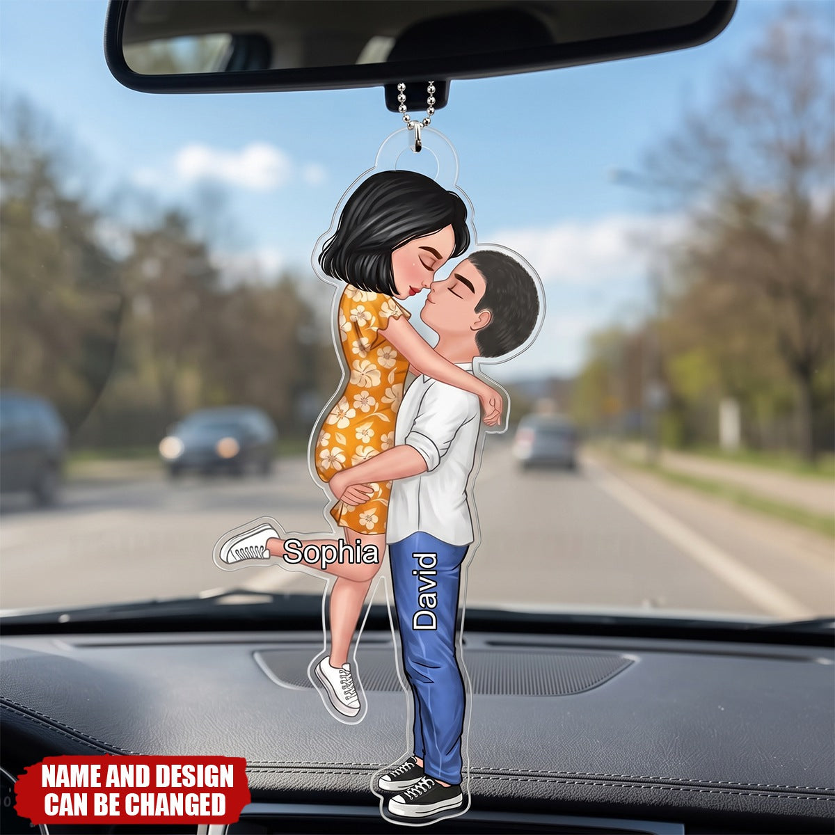 Personalized Car Ornament, Couple Portrait, Firefighter, Nurse, Police Officer, Teacher, Gifts by Occupation