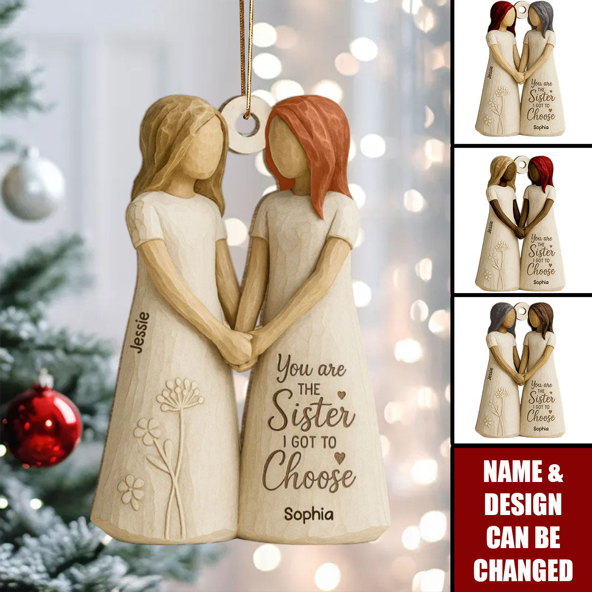 You Are The Sister I Got To Choose Personalized Wooden Ornament