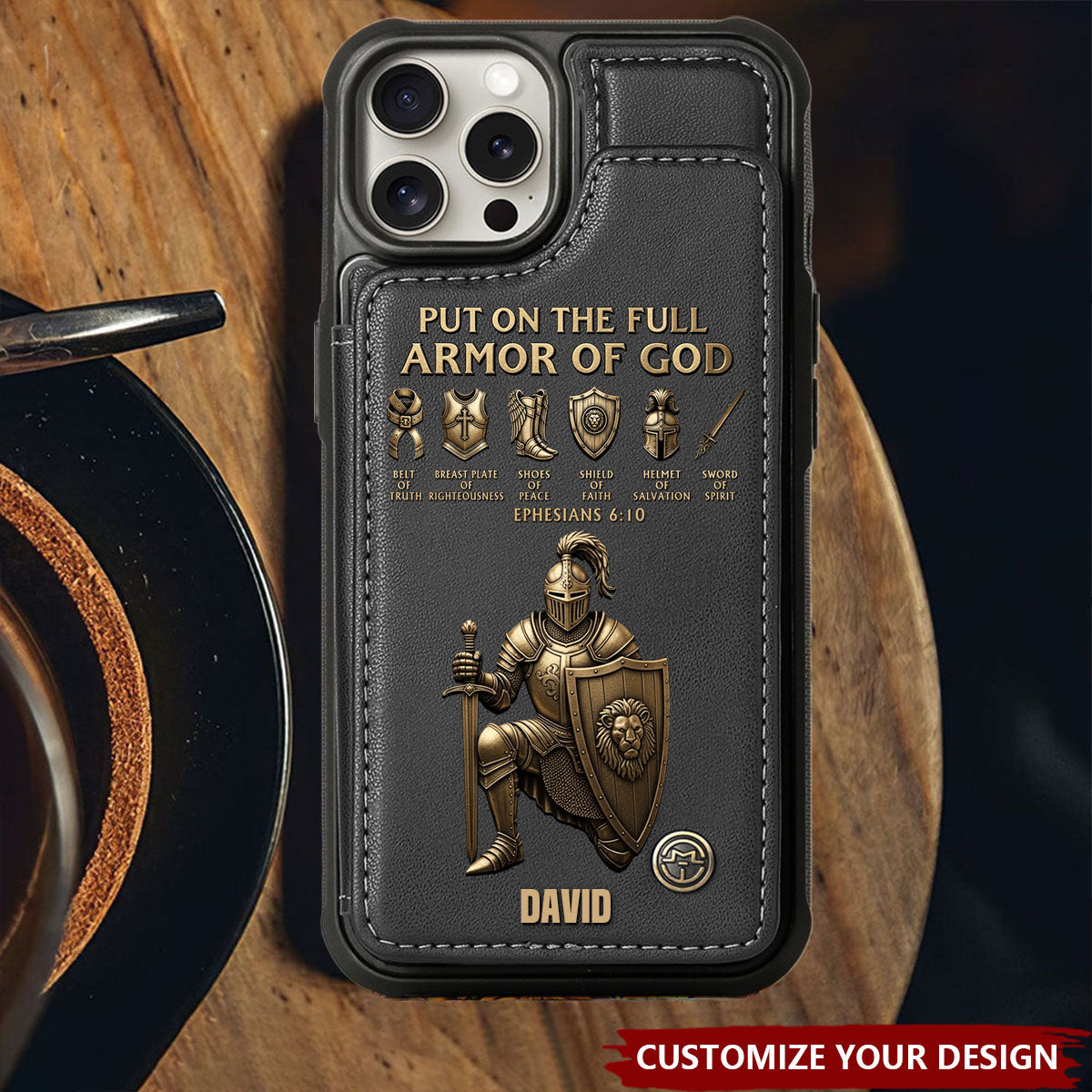 Put On The Full Amor Of God - Personalized Christian Wallet Phone Case