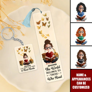 The World Belongs To Those Who Read - Personalized Acrylic Bookmark And Keychain Set