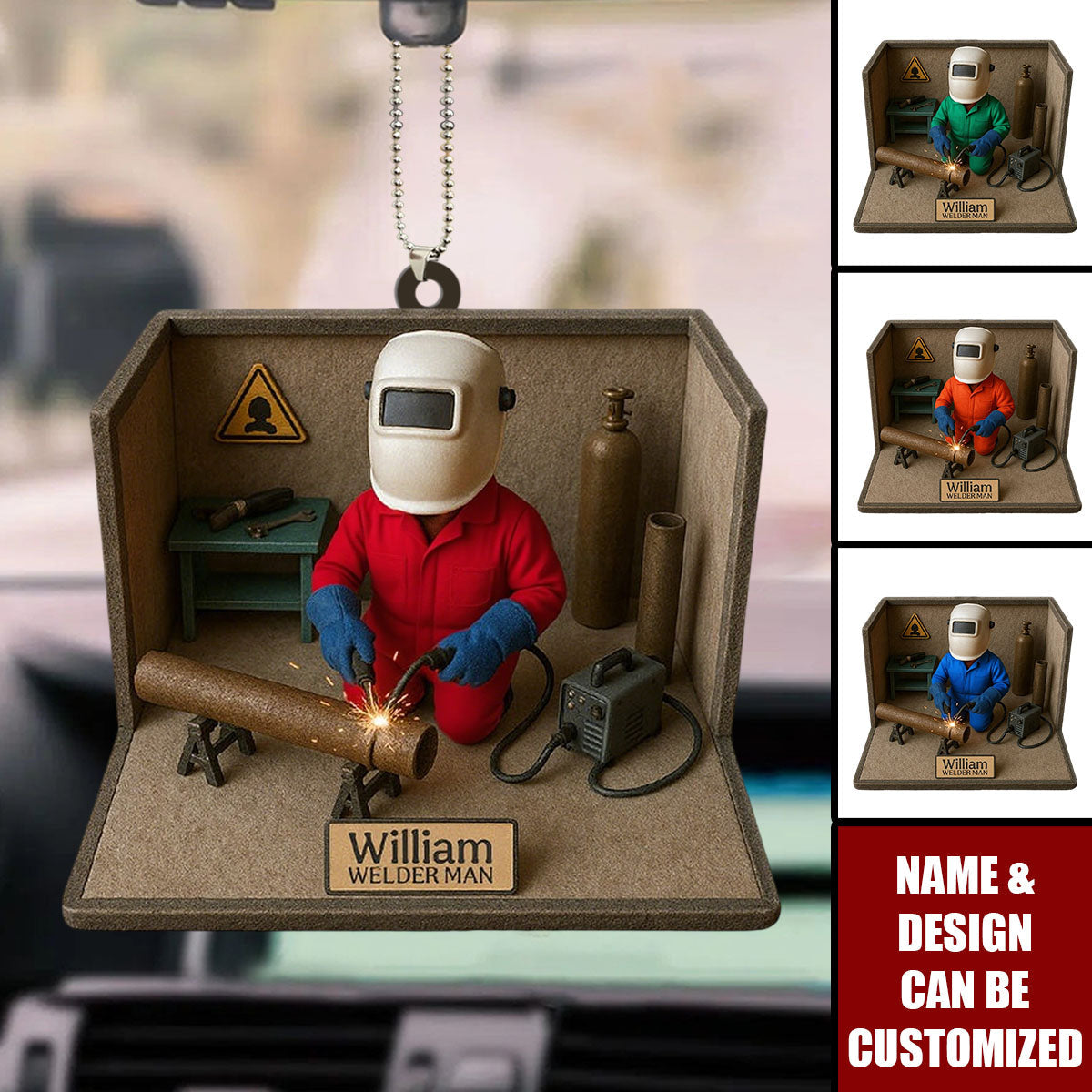Welder Man - Personalized Welder Car Ornament