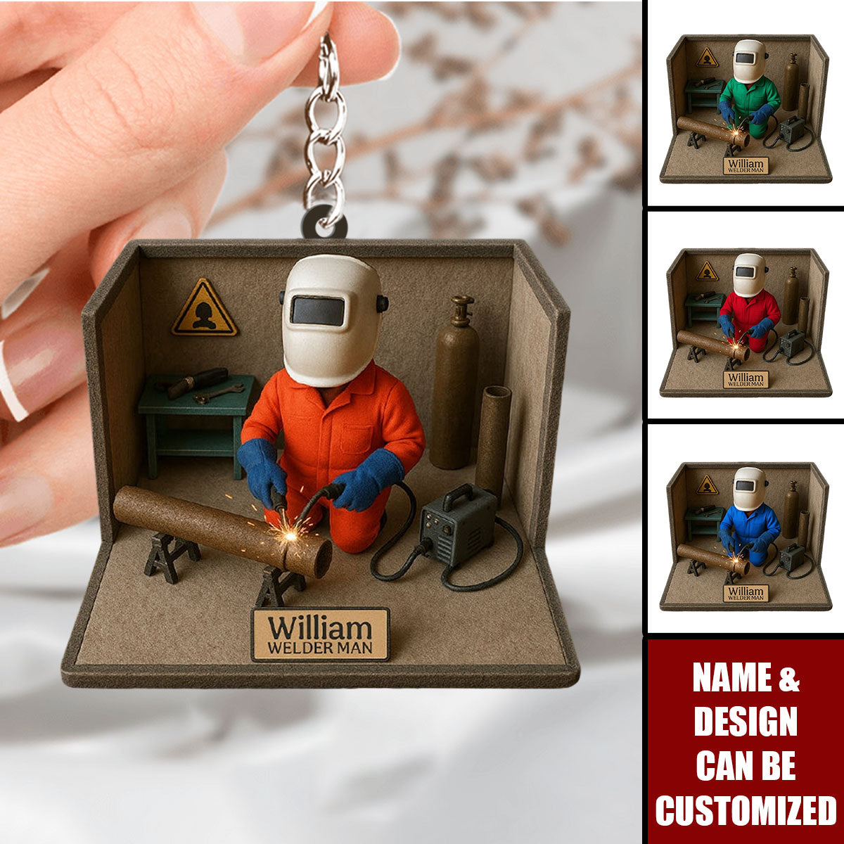 Welder Man - Personalized Welder Acrylic Keychain