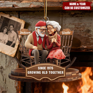 Growing Old Together - Personalized Acrylic Ornament, Gift for Husband Wife Anniversary Wedding
