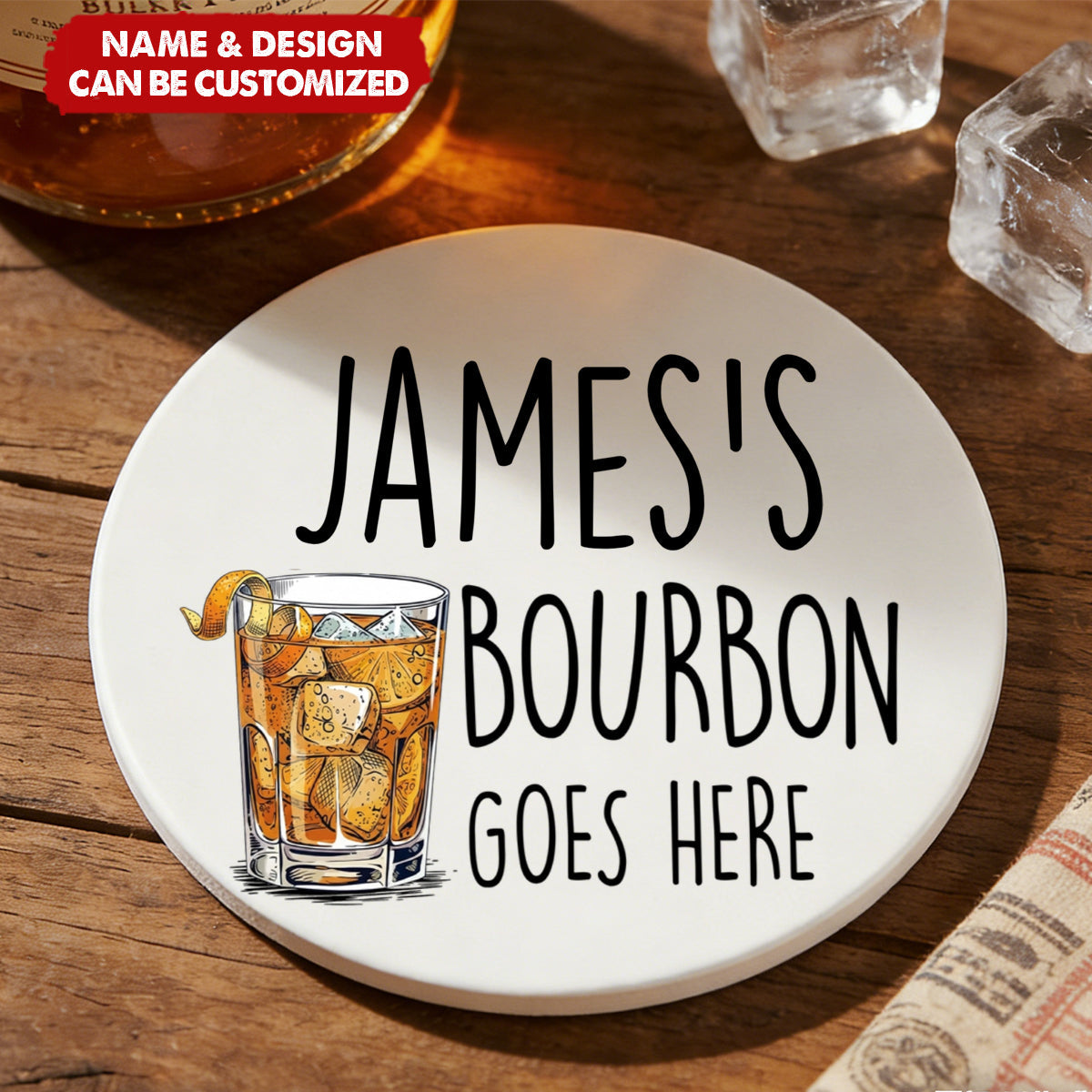 Your Drink Here - Personalized Ceramic Coaster