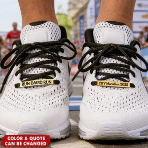 Marathon, Runner, Motivational Running Gift - Personalized Engraved Metal Shoe Tags