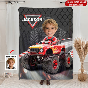 Personalized Photo Blanket - Birthday Gifts For Kids - Racing Into Adventure