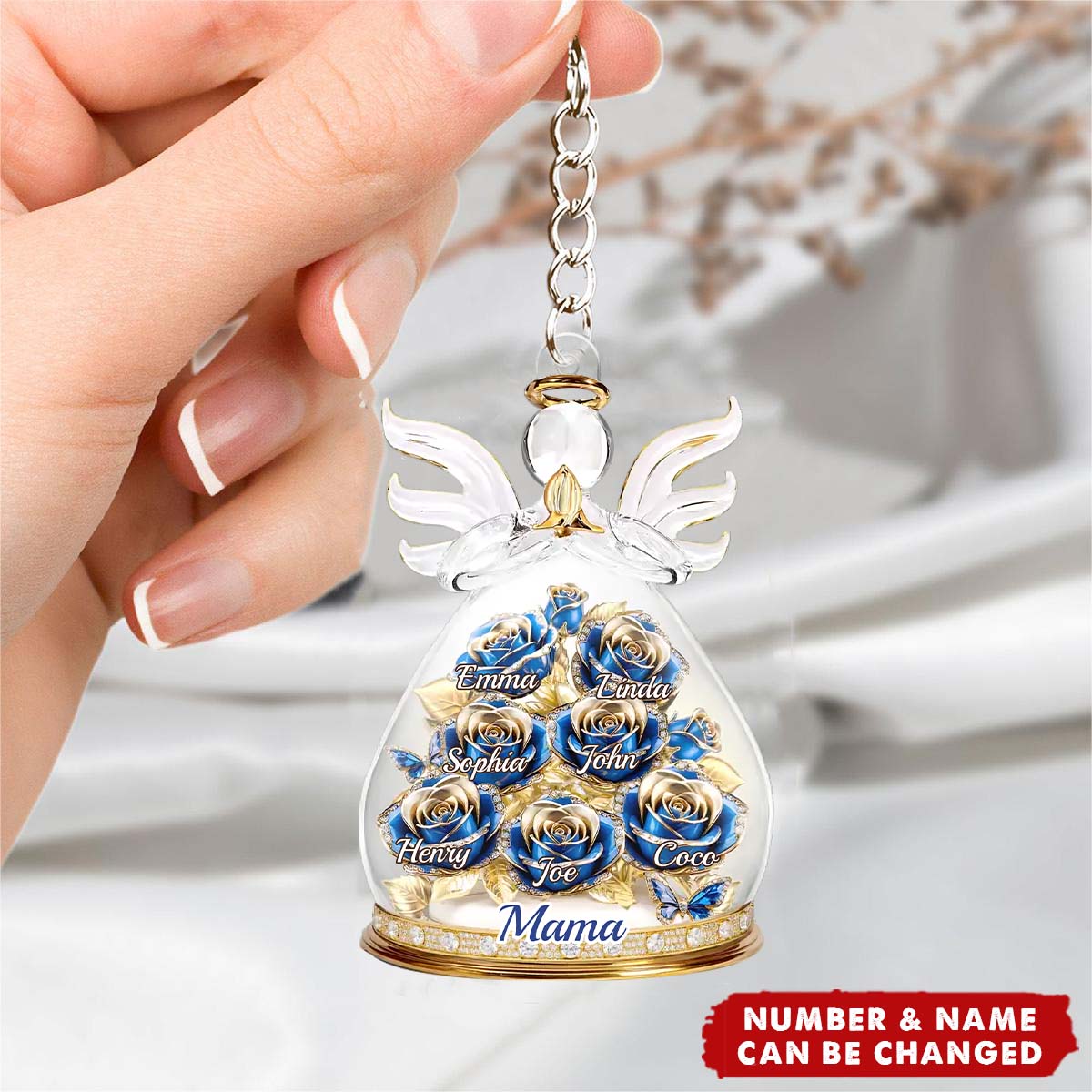 Acrylic Keychain - Personalized Mother's Day Gifts For Mom, Grandma - An Angel’s Embrace Of Love