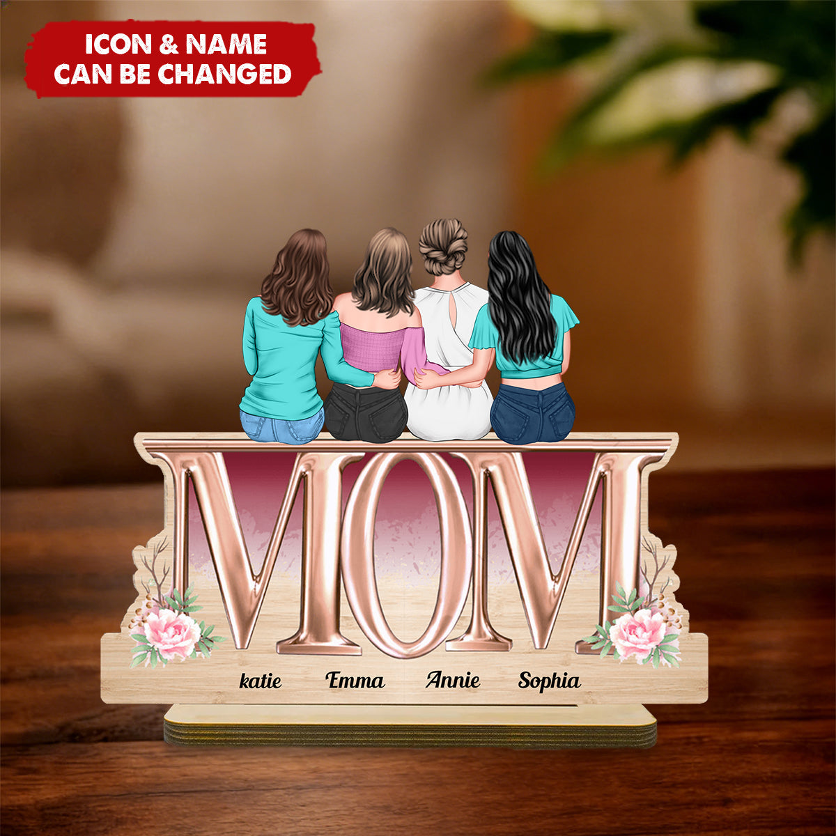 Mother & Children Mother's Day Gift For Mom - Personalized Wooden Plaque