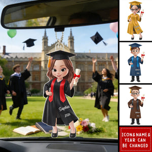 Acrylic Car Ornament - Personalized Graduation Gifts For Him, Her - Dream Big Achieve Bigger