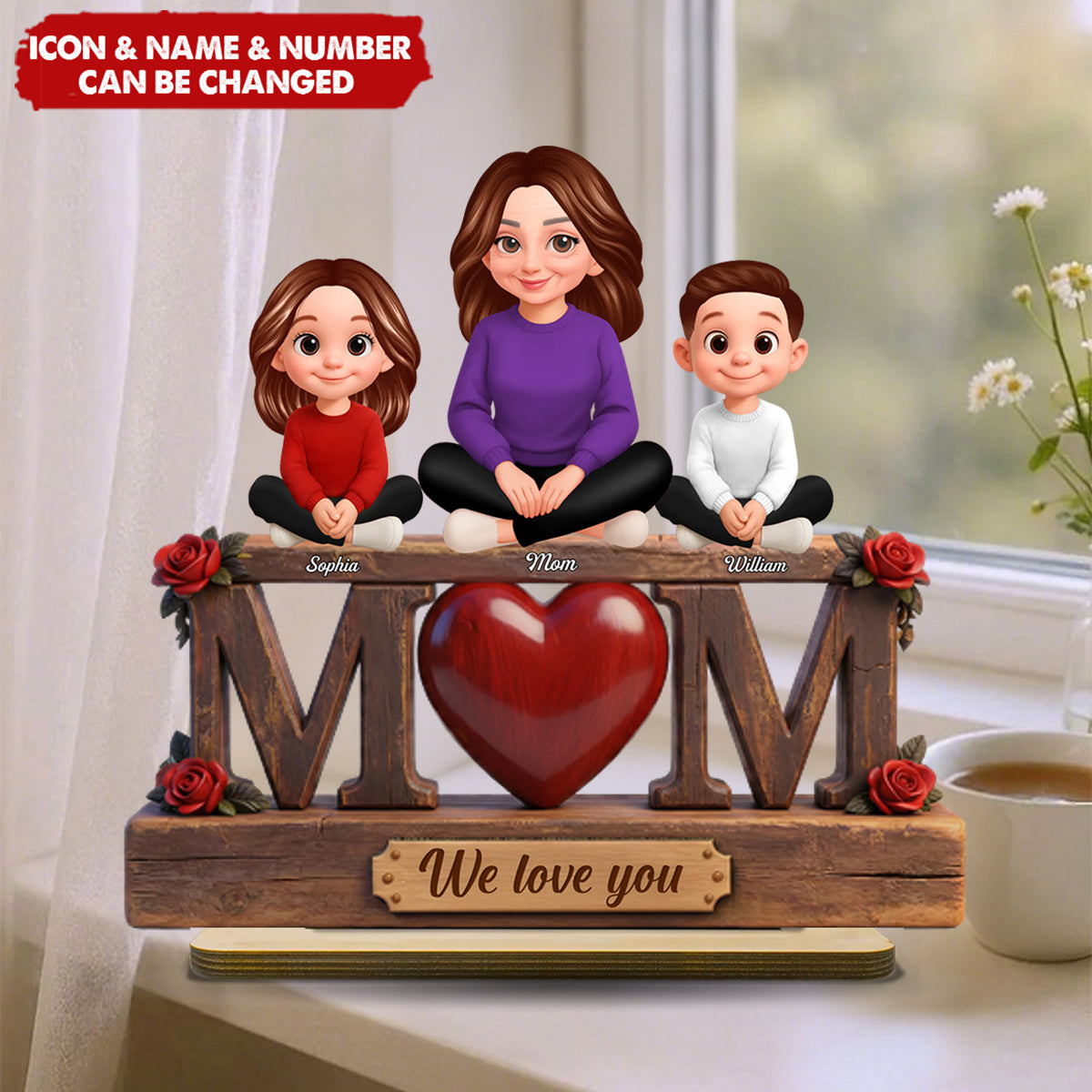 Mom We Love You Mother's Day Gift For Her, Wife, Mom - Personalized Wooden Plaque