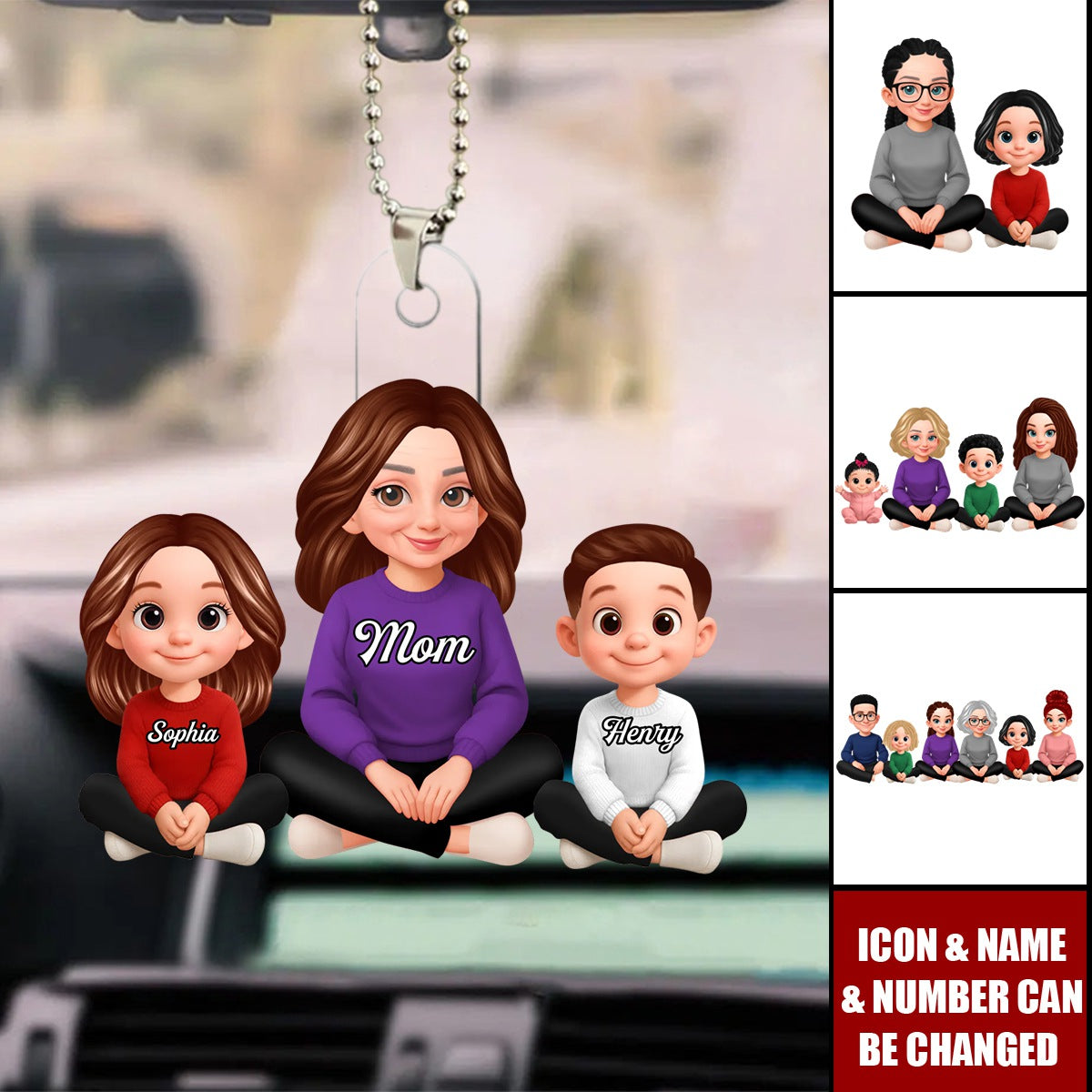 Mom We Love You Mother's Day Gift For Her, Wife, Mom - Personalized Acrylic Car Ornament