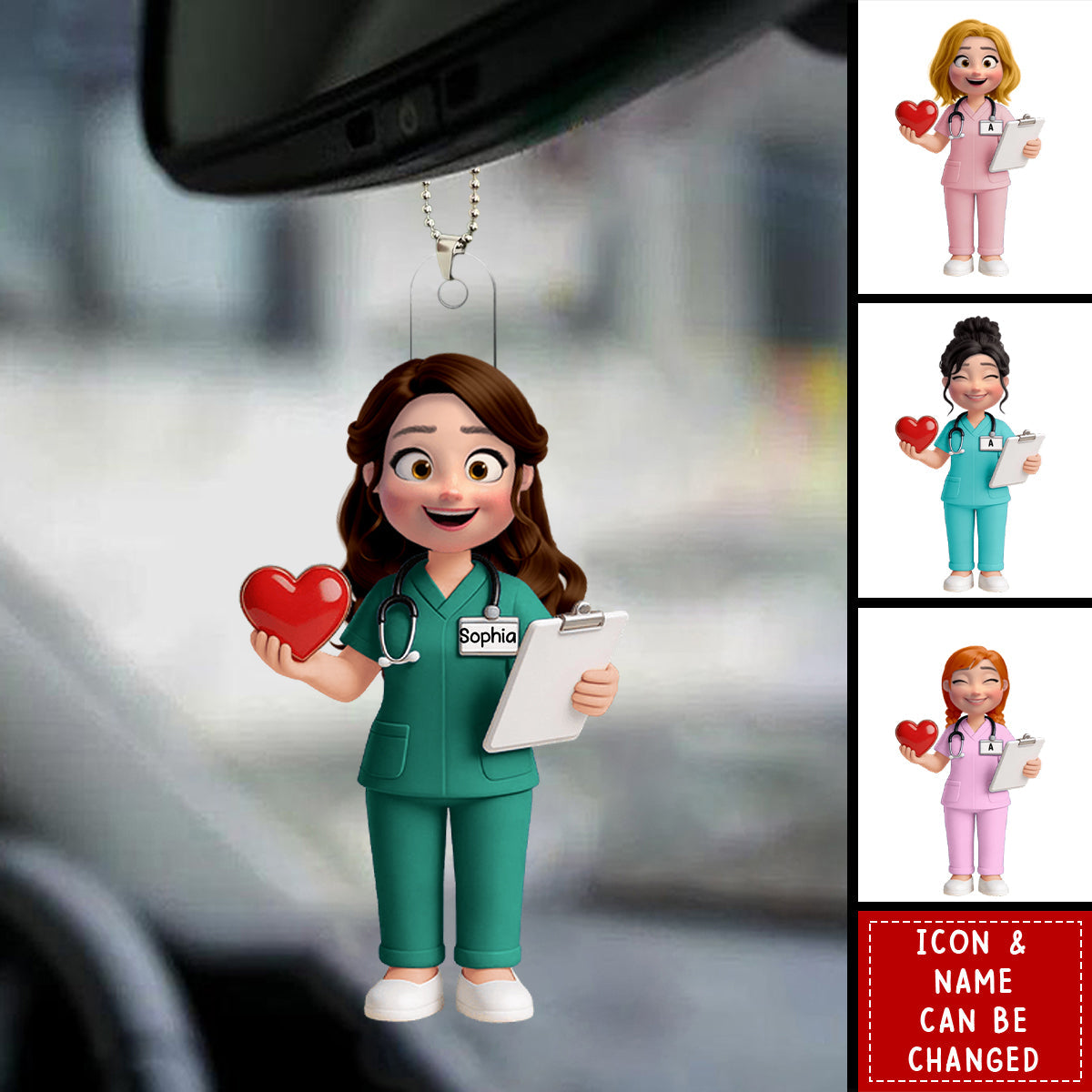 Nurse Appreciation Acrylic Car Ornament - Personalized Gifts For Nurse