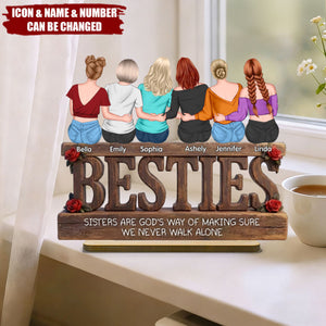 Besties Forever Birthday Thank You Gifts For Friends, Besties, Sisters - Personalized Wooden Plaque