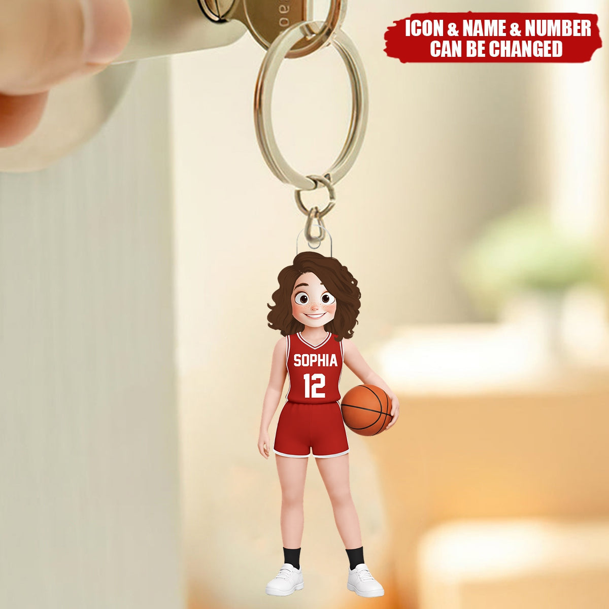 Basketball Player Gift - Personalized Acrylic Keychain