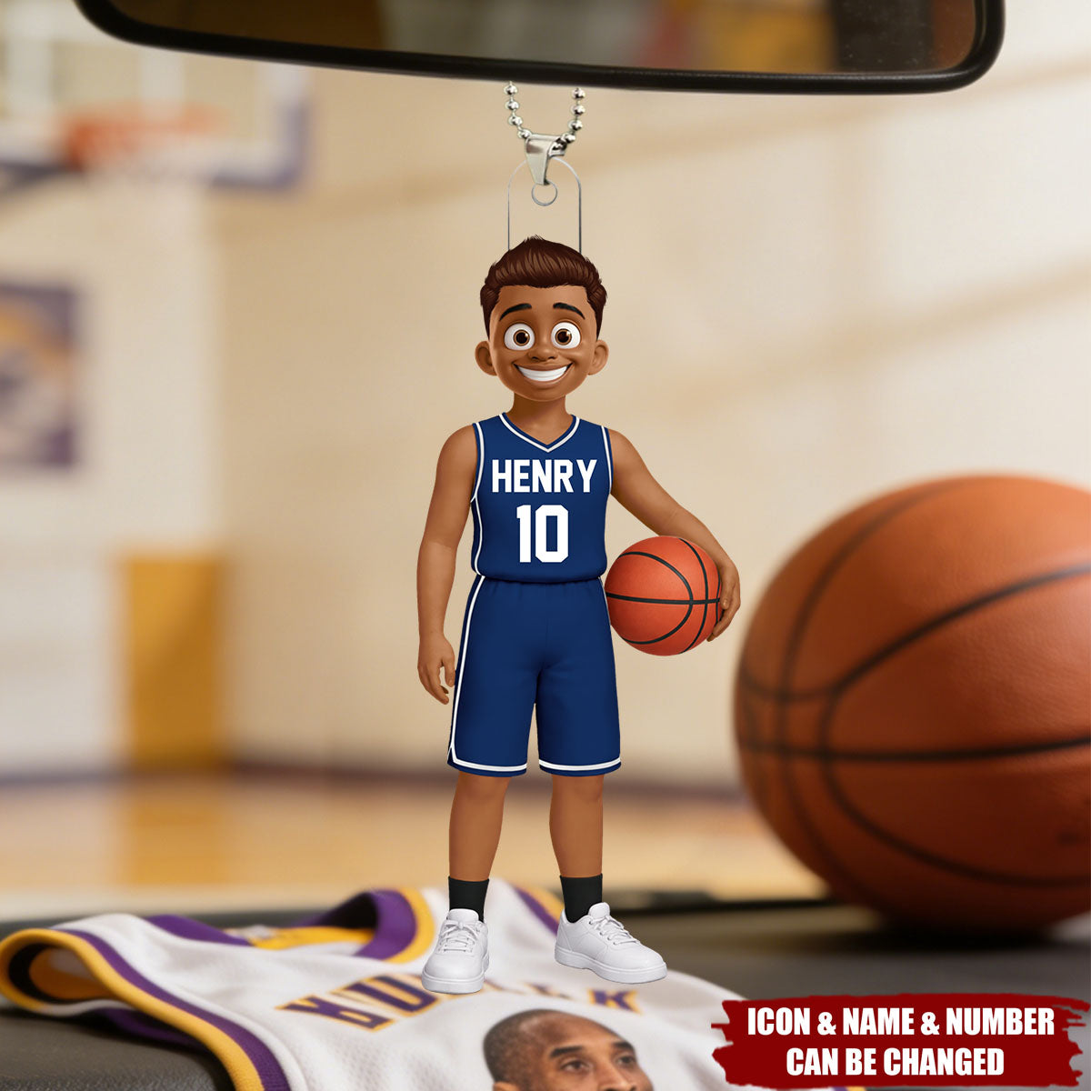 Basketball Player Gift - Personalized Acrylic Car Ornament